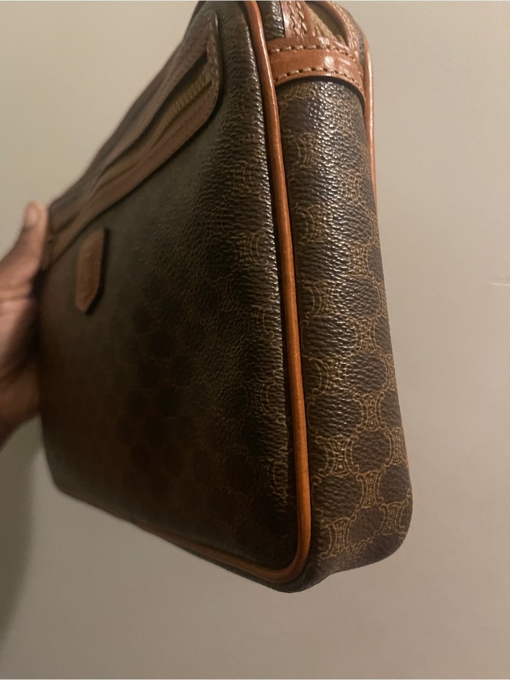 Authentic Vintage Celine Macadam Clutch Wristlet/ Zip closure & Front zip pocket - Picture 6 of 17